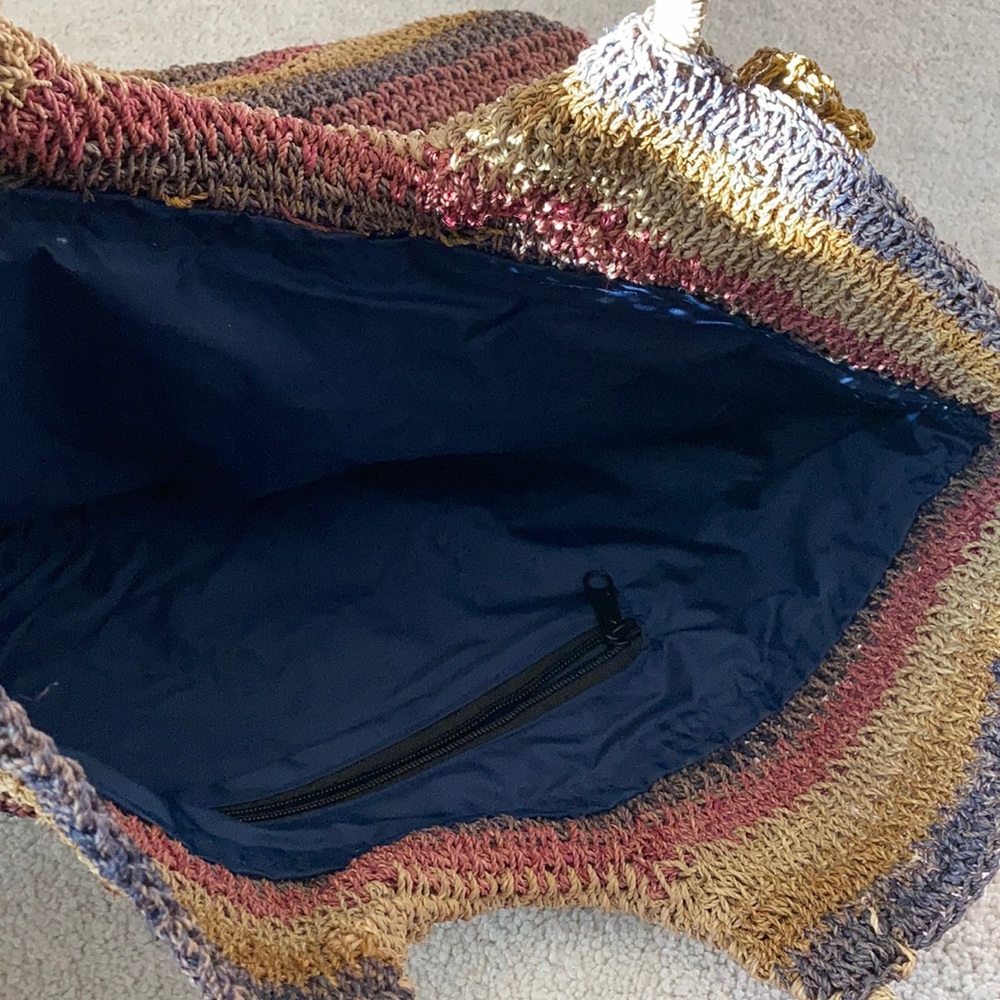 Large rattan multicolored purse - Picture 4 of 5